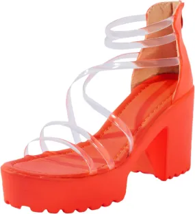 Aniywn Womens Platform Faux Fur Sandals Chunky Heel Open Toe Ankle Strap High Heeled Party Dress Pumps Shoes