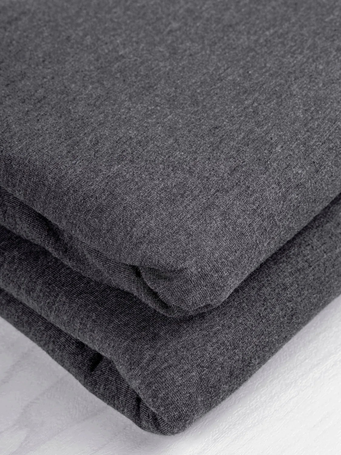 Bamboo Cotton Stretch Fleece - Charcoal