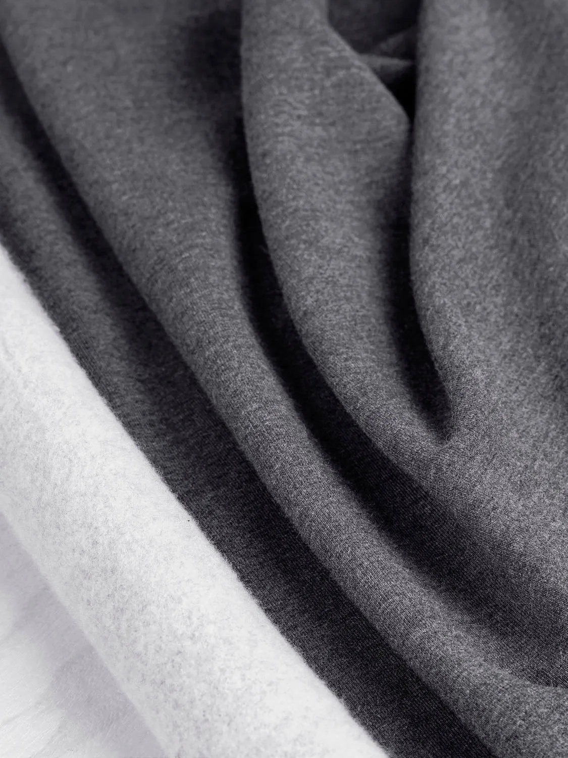 Bamboo Cotton Stretch Fleece - Charcoal