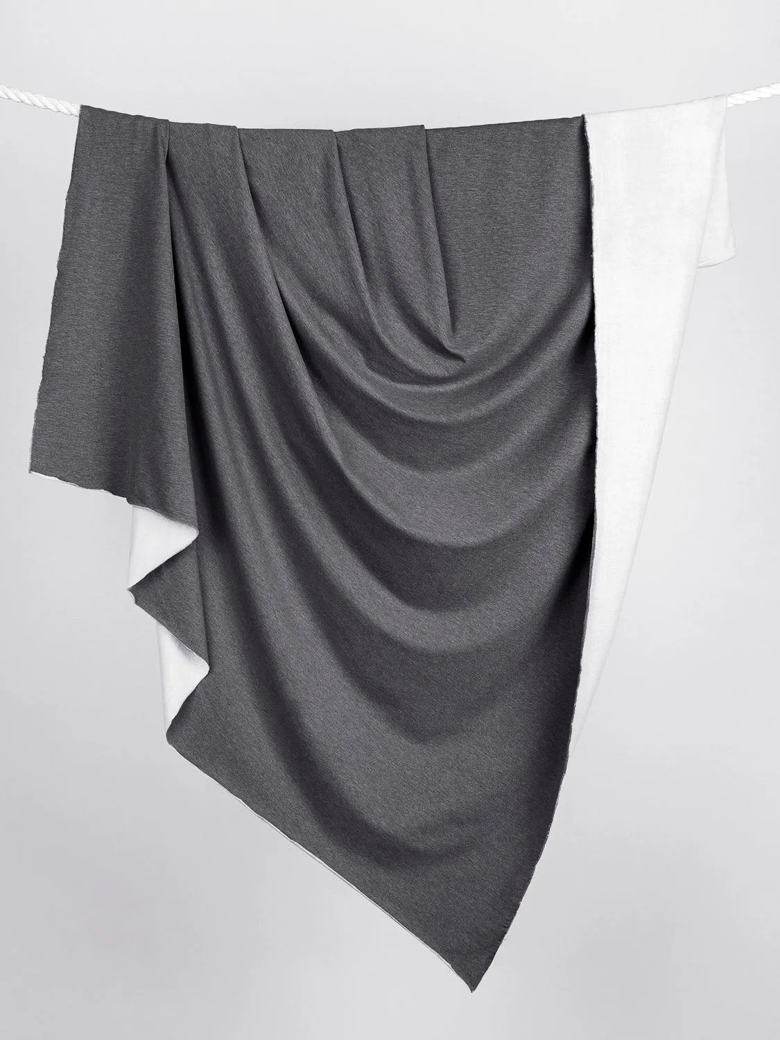 Bamboo Cotton Stretch Fleece - Charcoal