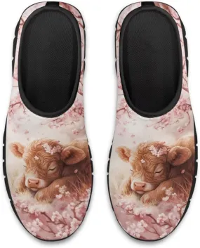 Cow Print Athletic Sneakers Low Cut Work Shoes for Women Casual Flats Heels Loafers Lightweight Tennis Mesh Shoe Loafer