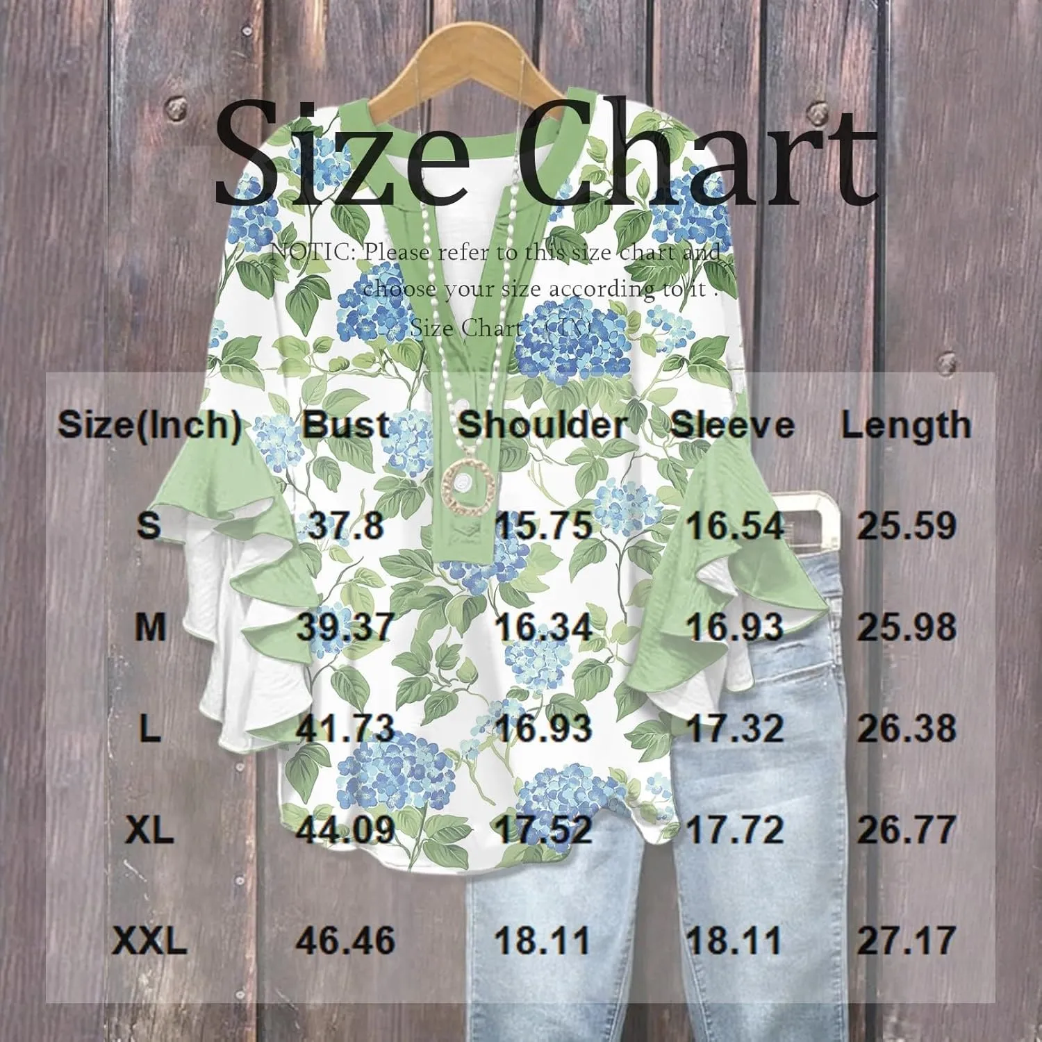 Floral Tops for Women Trendy Summer Plus Size Dressy 3/4 Ruffle Sleeve Top Cute V Neck Linen Button Down Shirts