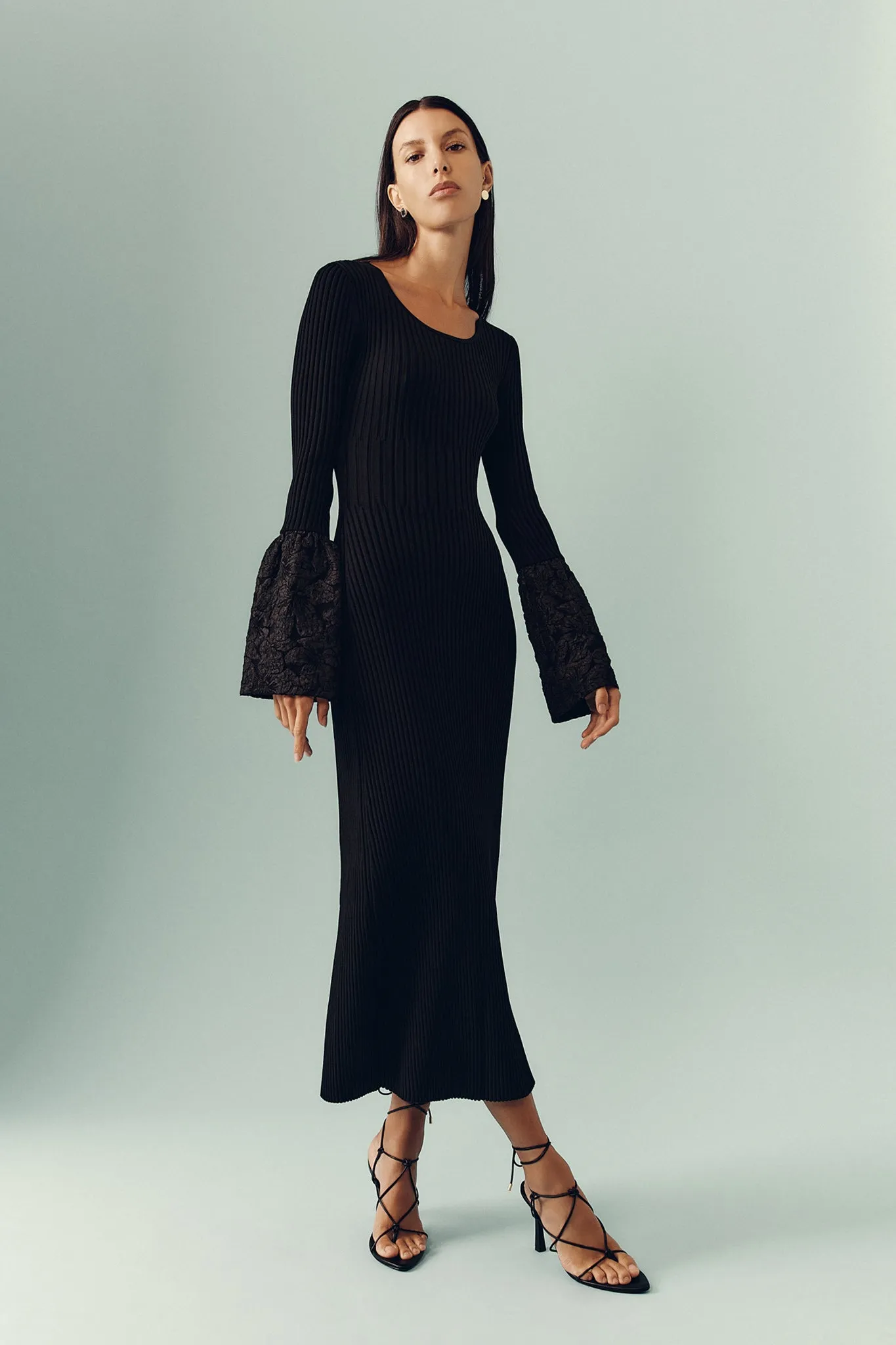 Flute Knit Midi Dress