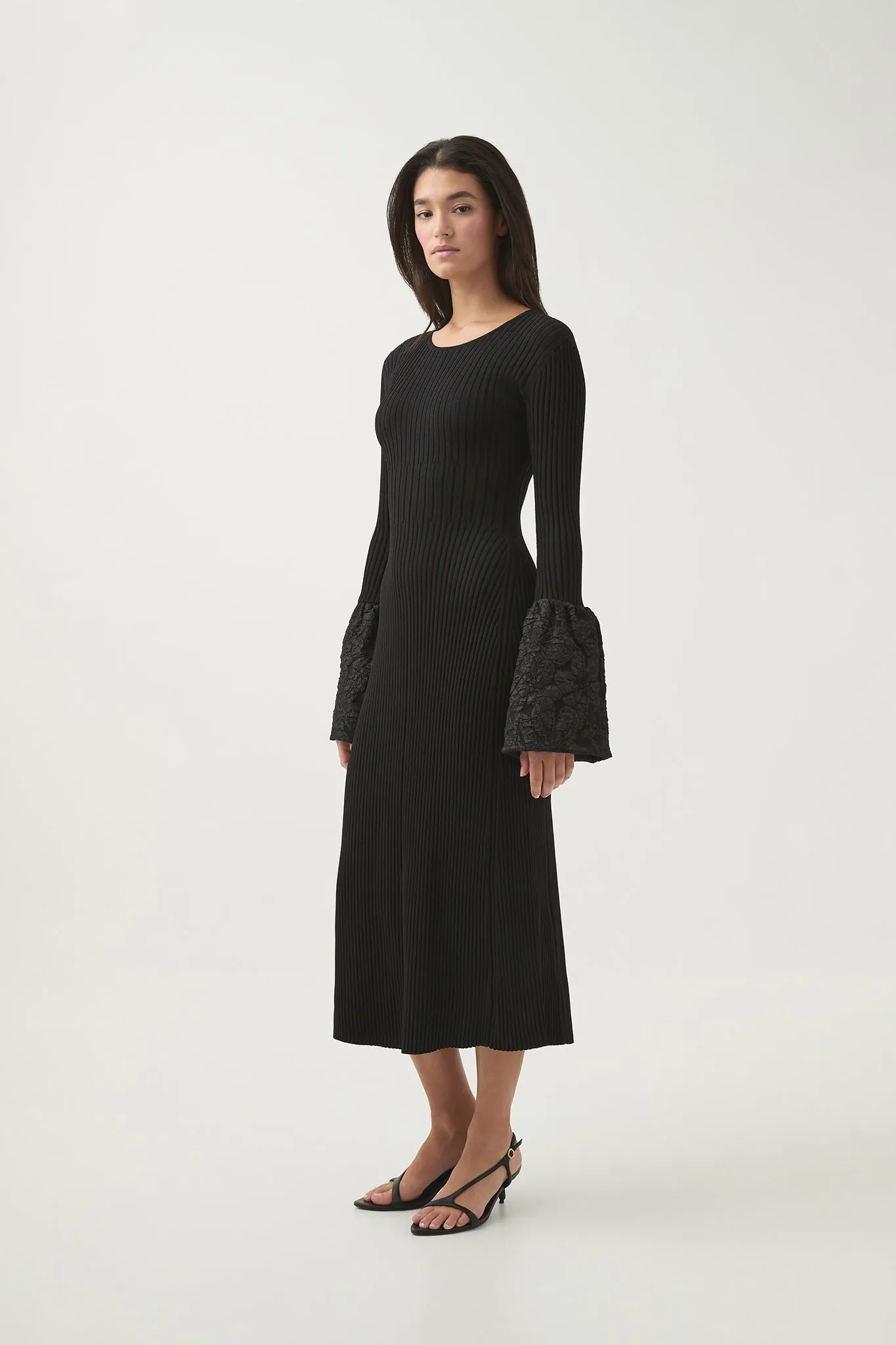 Flute Knit Midi Dress