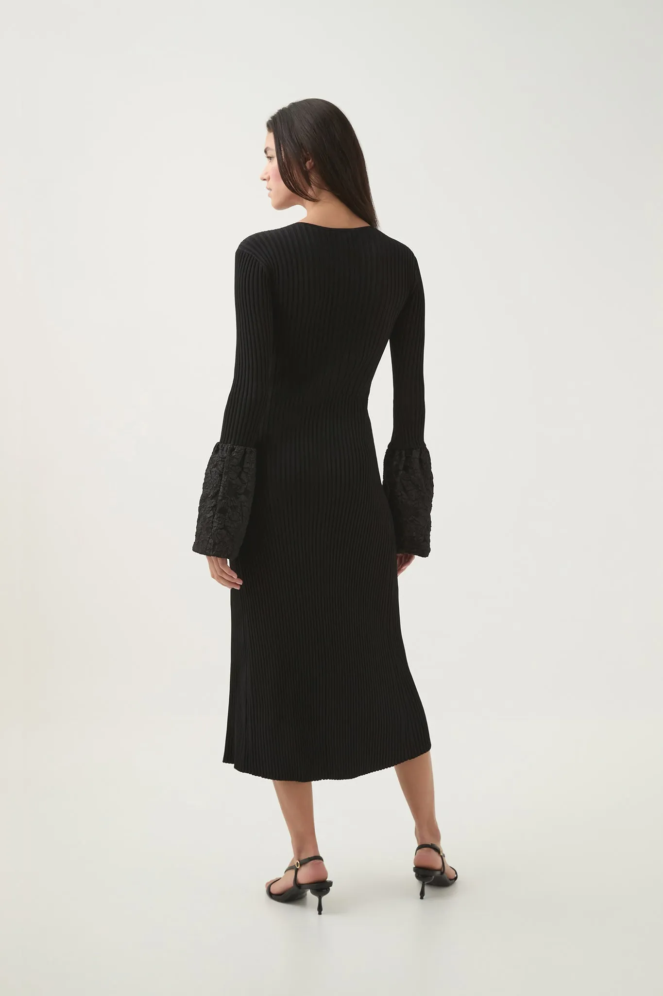 Flute Knit Midi Dress