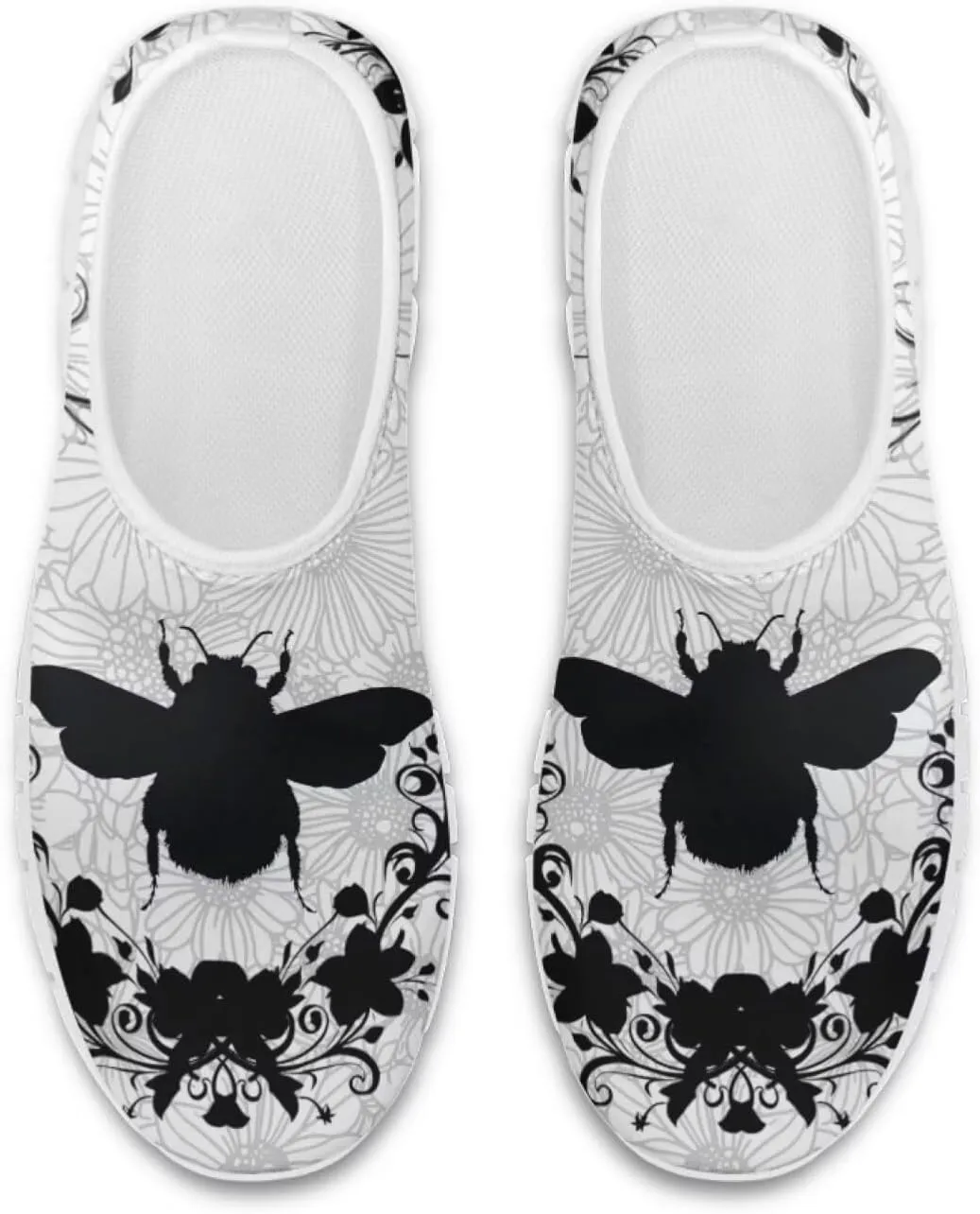Jeiento Boho Floral Loafers for Women Slip on Shoes Flats Shoes Cozy Work Shoes
