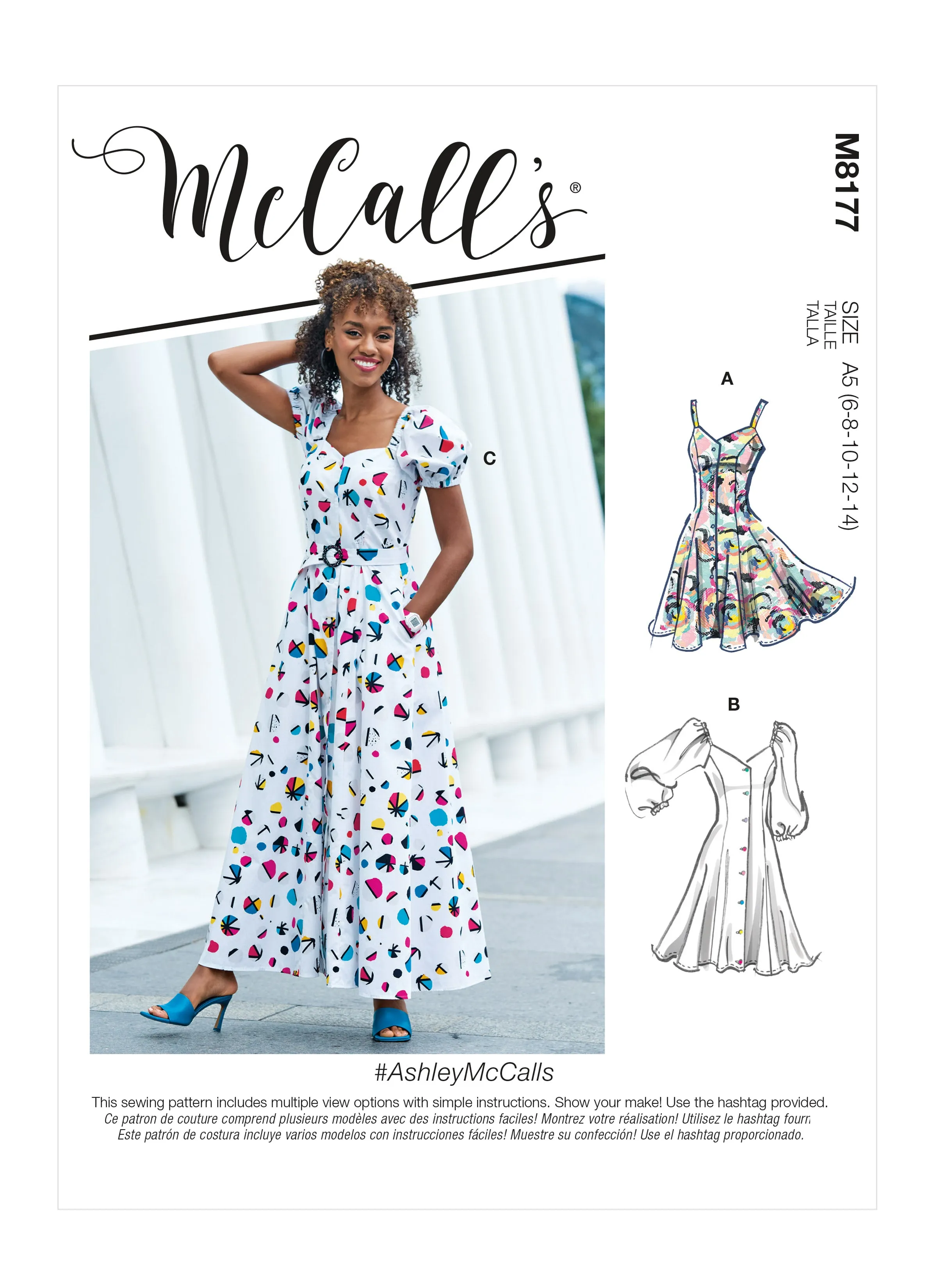 McCall's Pattern M8177 Misses' Dresses & Belt