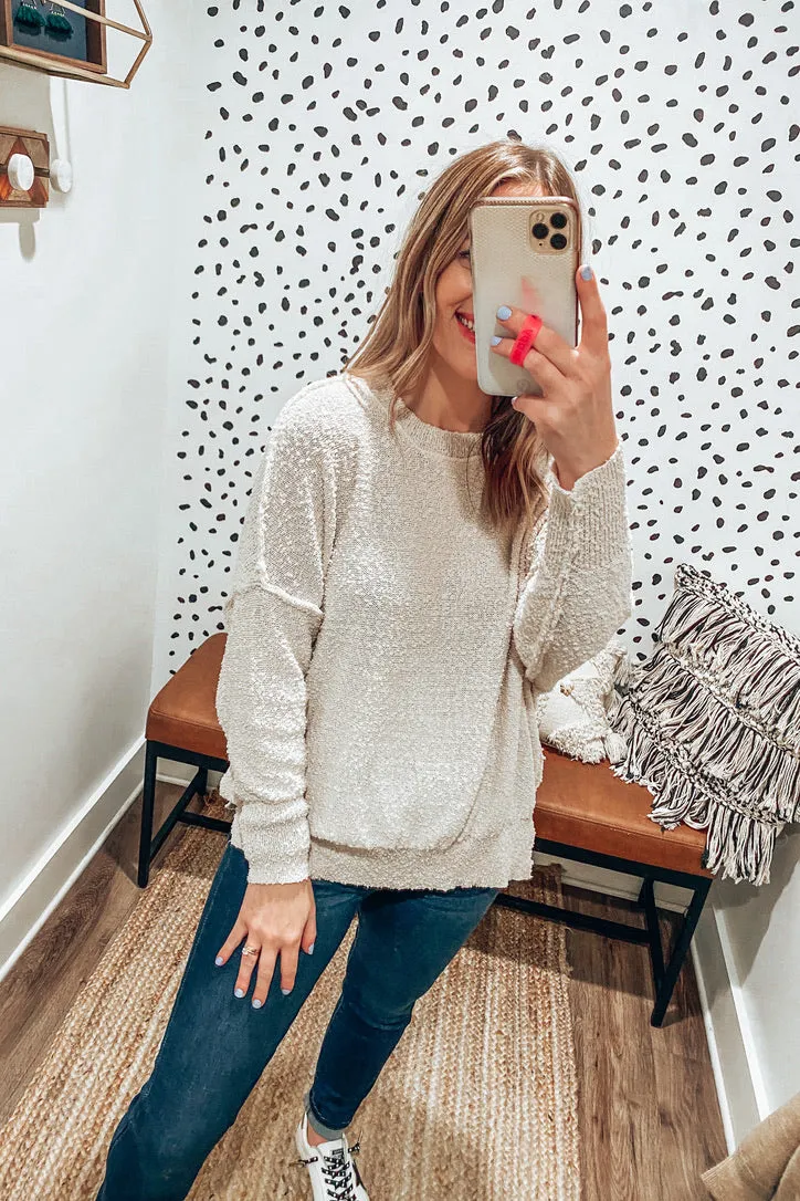 Oat Oversized Lightweight Sweater Top