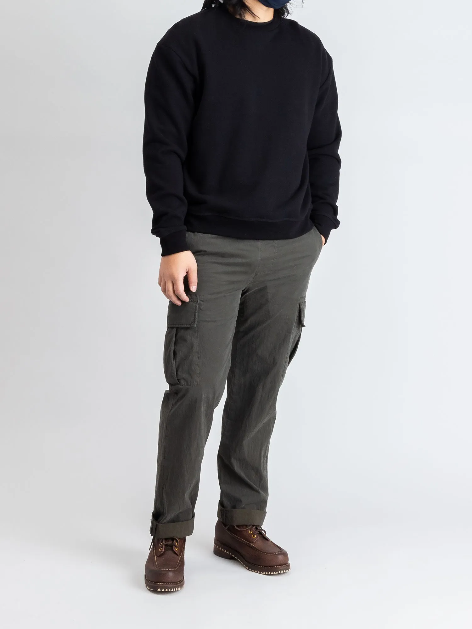 Oversized Crewneck Pullover in Black