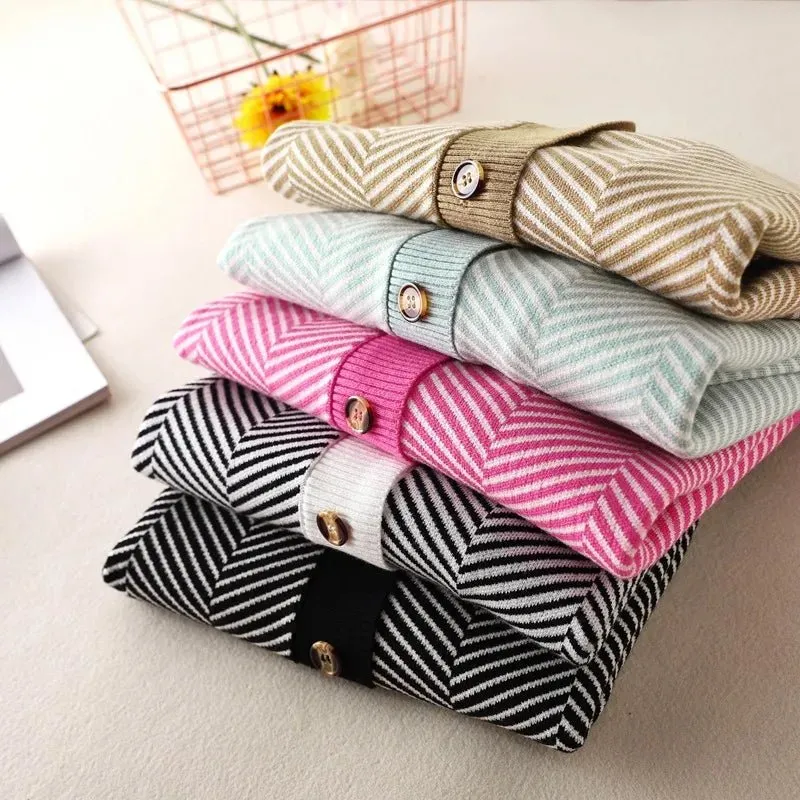 Pre Order:  Striped Long Sleeve Knit Sweater