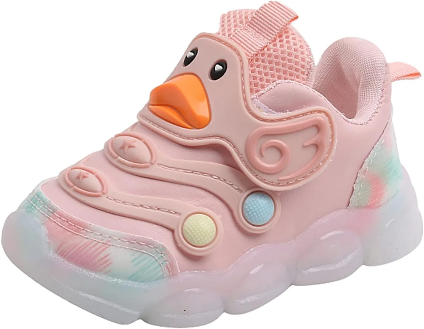 Shoe Girl Children Sports Shoes Light Shoes Small White Shoes Light Board Shoes Non Slip Soft Bottom Toddler Metallic