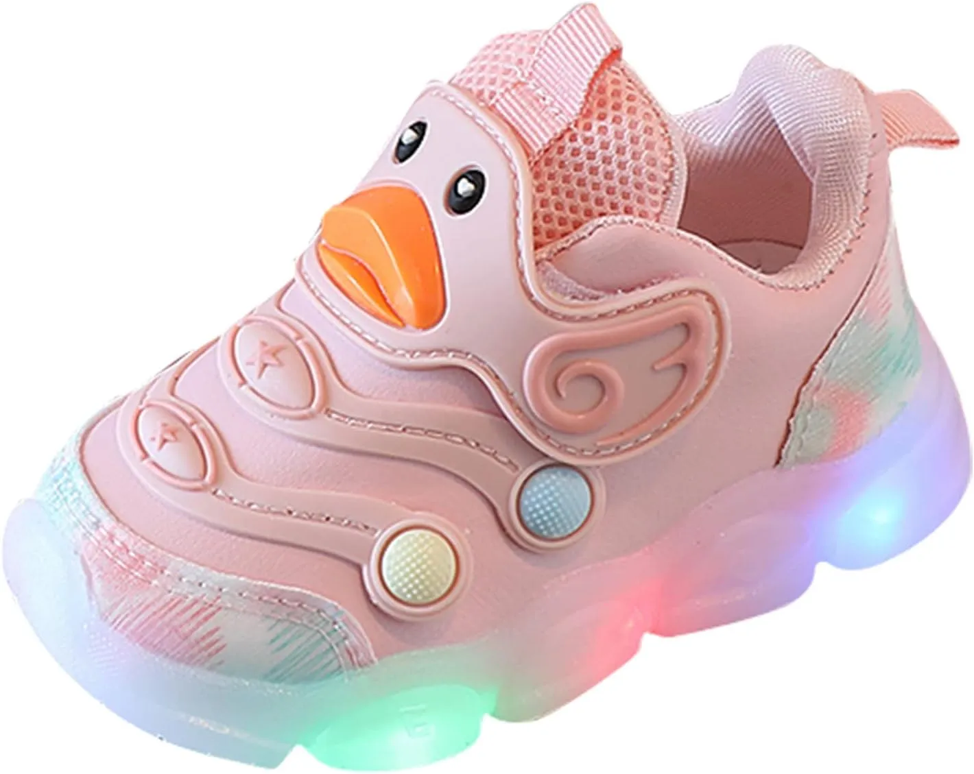 Shoe Girl Children Sports Shoes Light Shoes Small White Shoes Light Board Shoes Non Slip Soft Bottom Toddler Metallic
