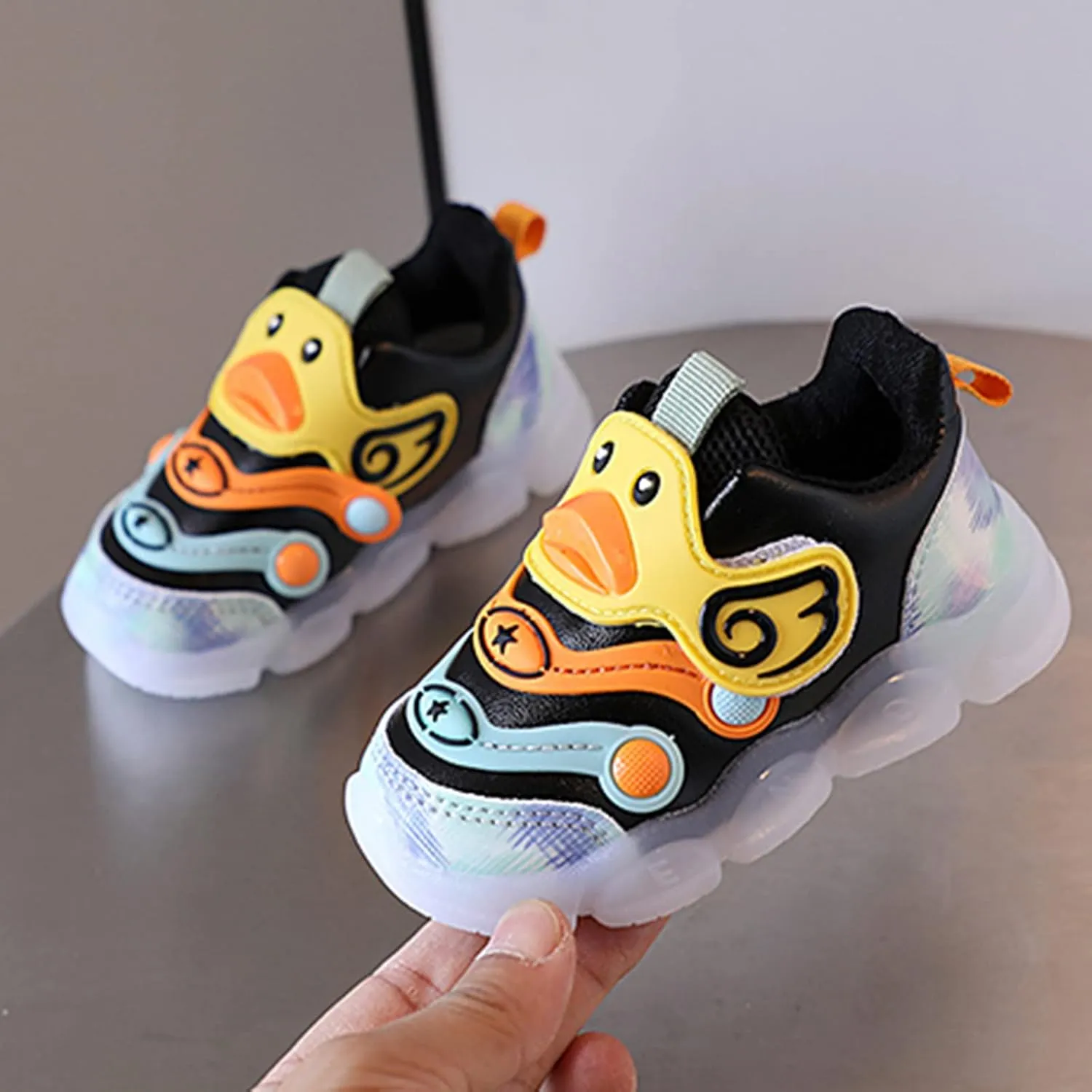 Shoe Girl Children Sports Shoes Light Shoes Small White Shoes Light Board Shoes Non Slip Soft Bottom Toddler Metallic