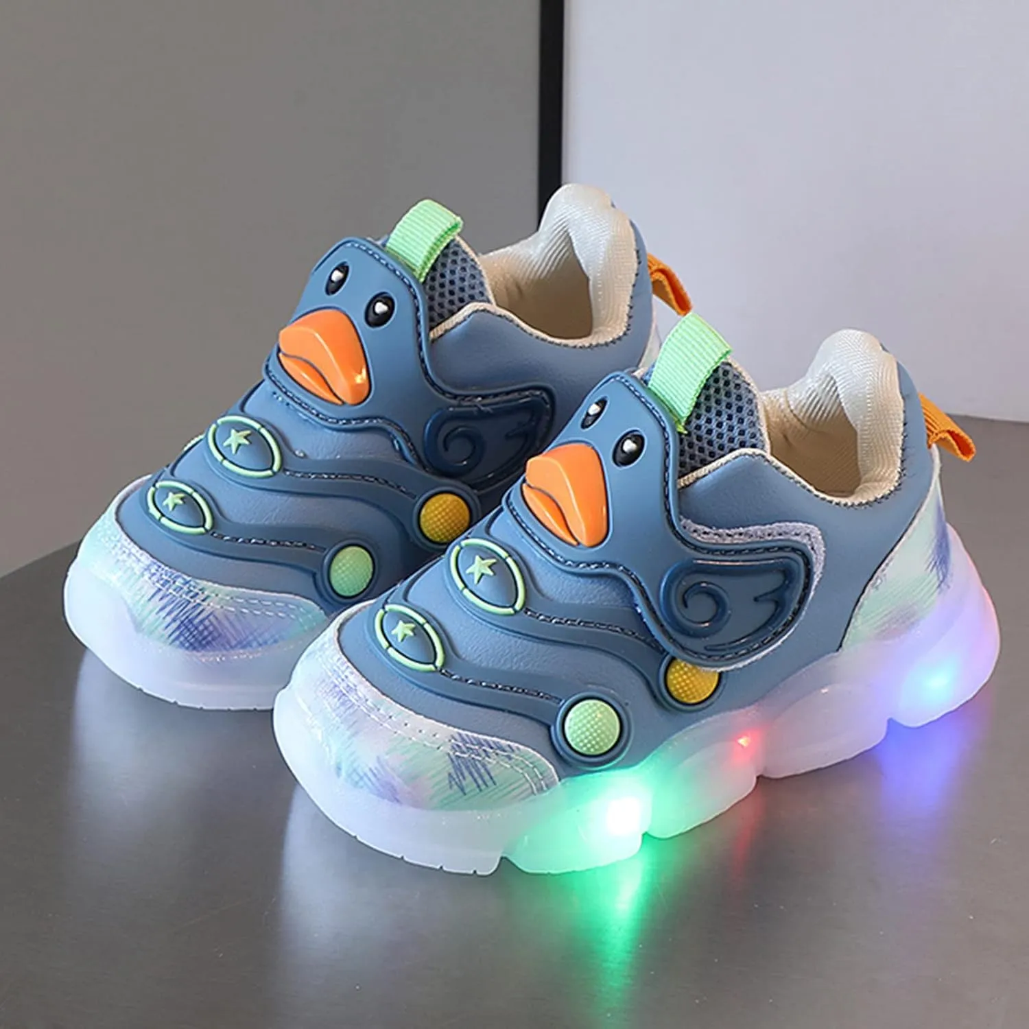 Shoe Girl Children Sports Shoes Light Shoes Small White Shoes Light Board Shoes Non Slip Soft Bottom Toddler Metallic