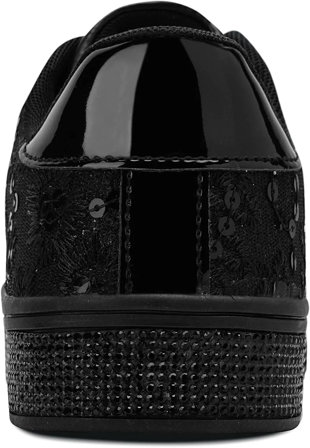UUBARIS Women's Glitter Tennis Sneakers Floral Dressy Sparkly Sneakers Rhinestone Bling Wedding Bridal Shoes Shiny Sequin Shoes