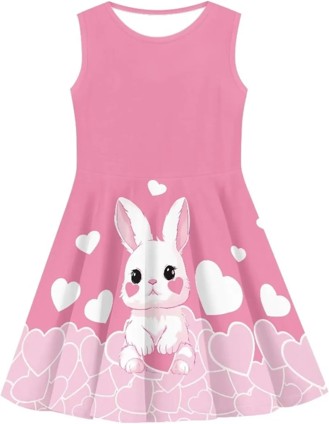 Wiryuouvt Summer Dresses for Girls Sleeveless Dress A-line Skirt
