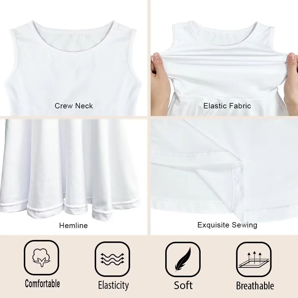 Wiryuouvt Summer Dresses for Girls Sleeveless Dress A-line Skirt