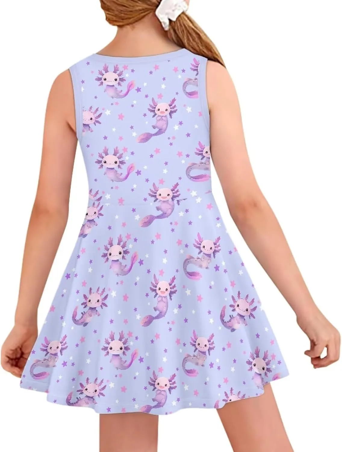 Wiryuouvt Summer Dresses for Girls Sleeveless Dress A-line Skirt