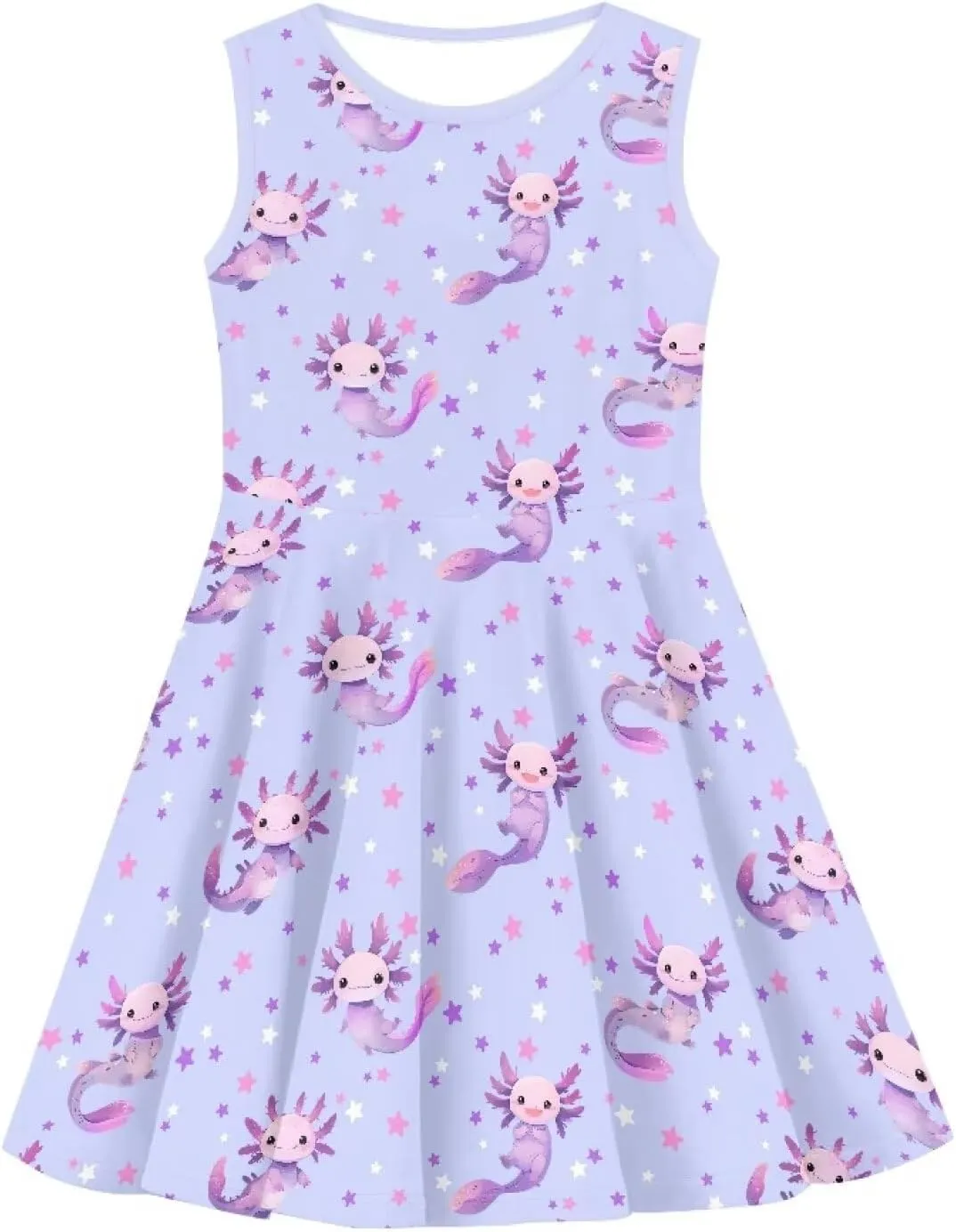 Wiryuouvt Summer Dresses for Girls Sleeveless Dress A-line Skirt