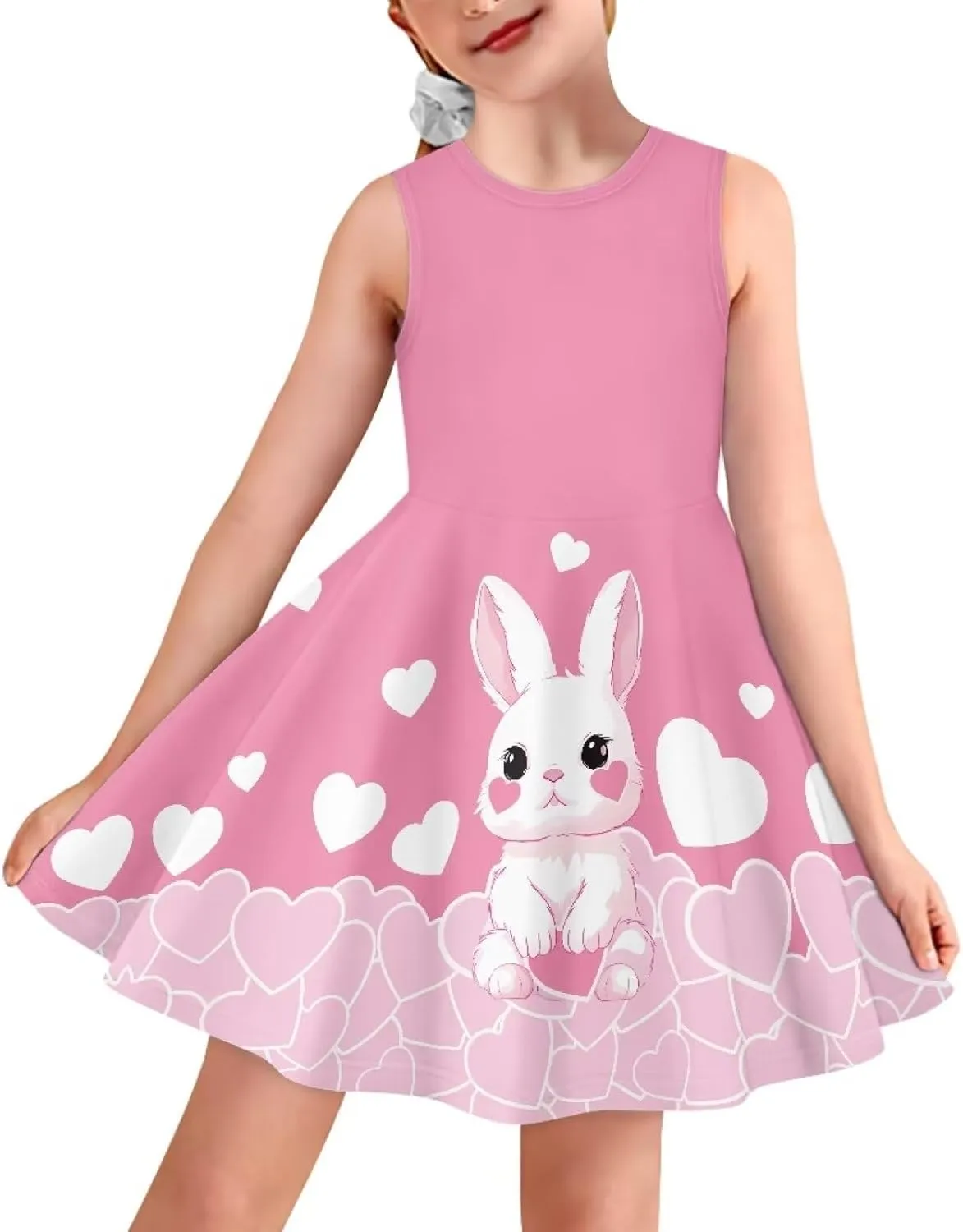 Wiryuouvt Summer Dresses for Girls Sleeveless Dress A-line Skirt