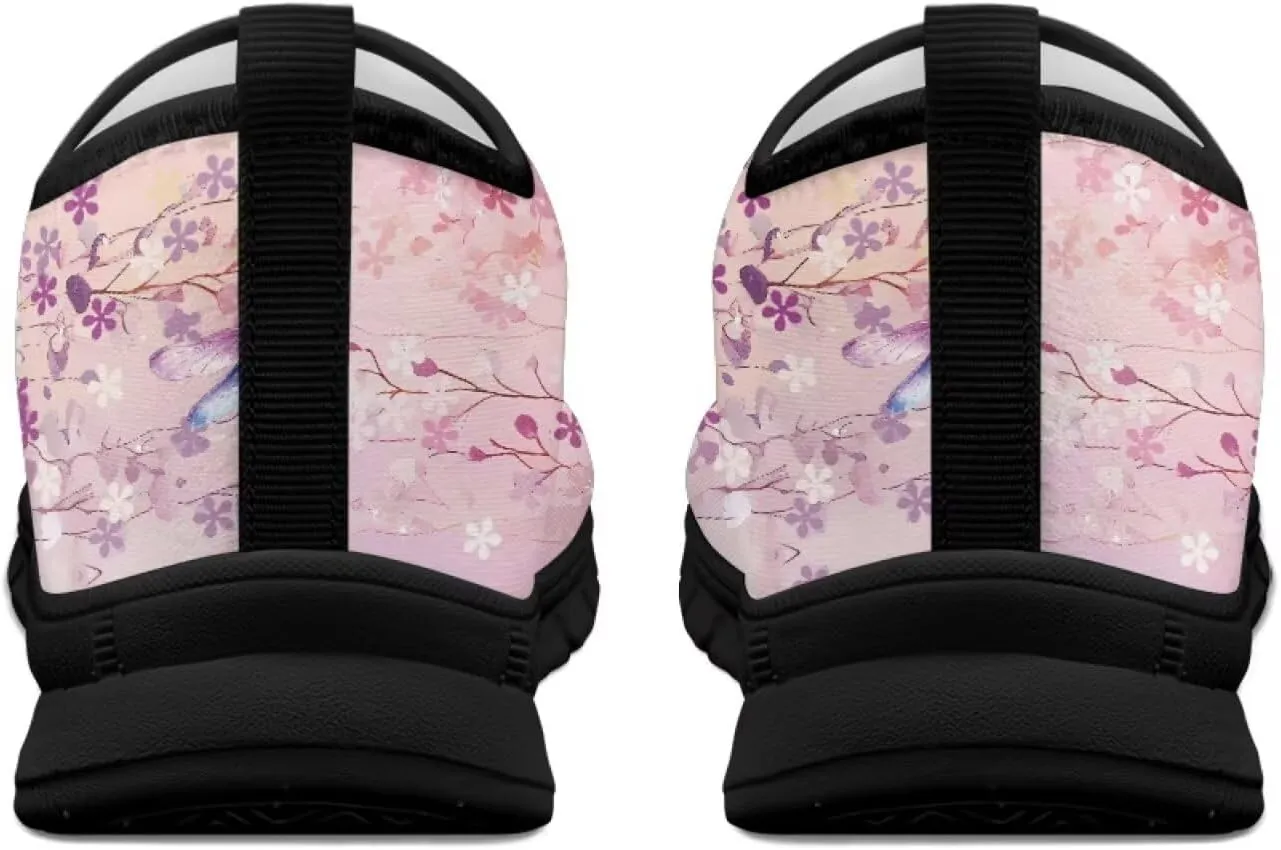 Women Butterfly Shoes Casual Slip On Walking Shoes Lightweight Breathable Athletic Running Shoes Low Top Flat Work Loafers