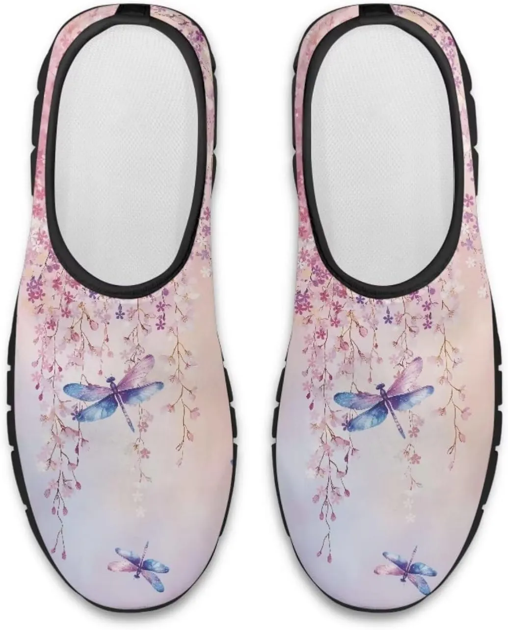 Women Butterfly Shoes Casual Slip On Walking Shoes Lightweight Breathable Athletic Running Shoes Low Top Flat Work Loafers